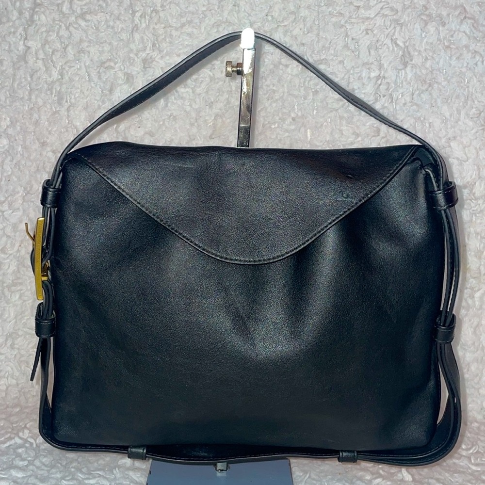 Bottega Veneta Leather Cradle Flap Small Shoulder Hand Bag Purse in Black - Picture 3 of 17